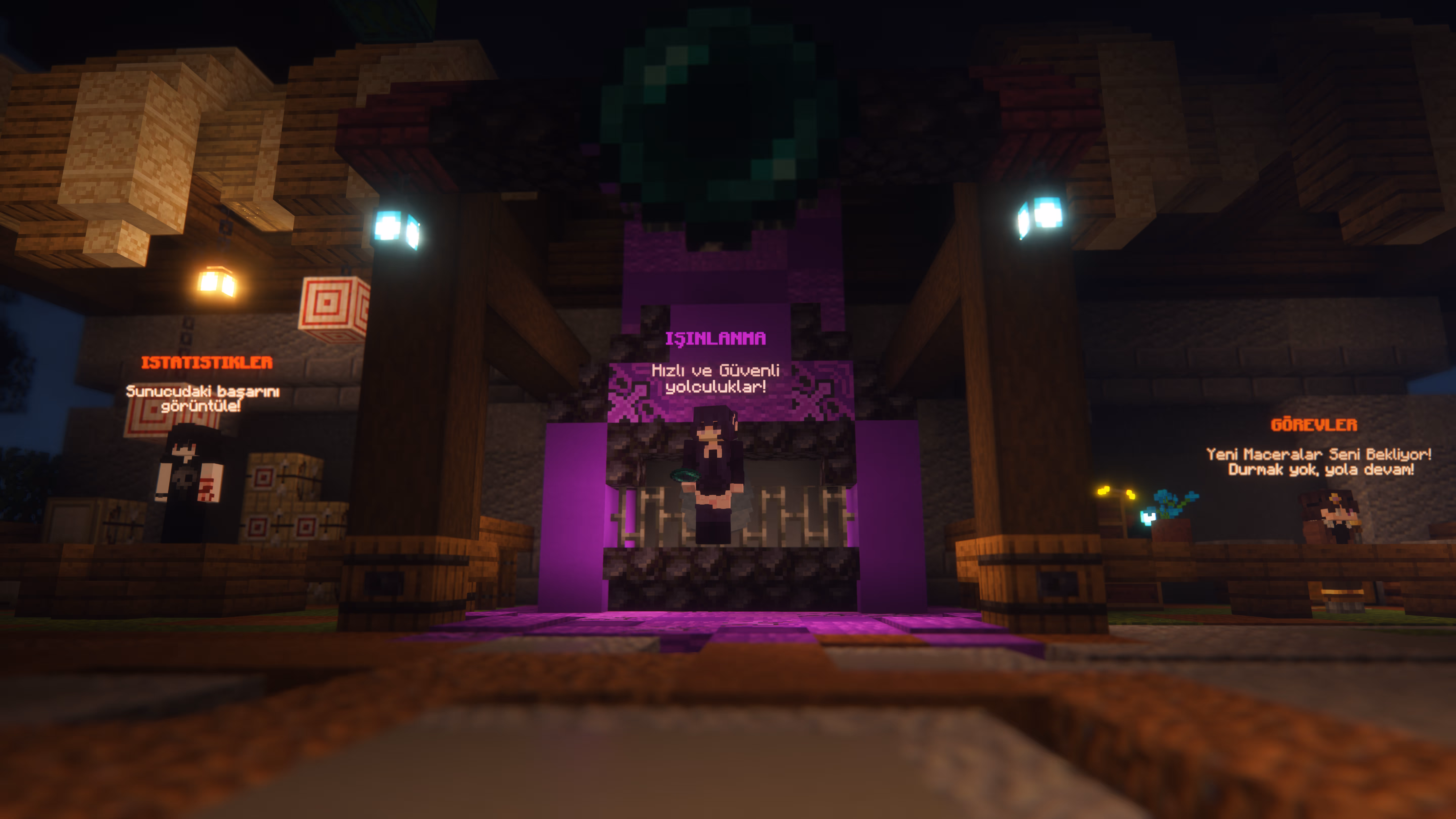 Skyblock sunucusundaki hızlı erişim menüsü